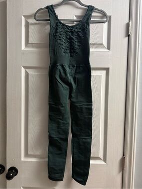 NWOT Free People Movement Good Karma Onesie Dark Green Size XS/S